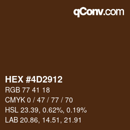 Farbcode: HEX #4D2912 | qconv.com