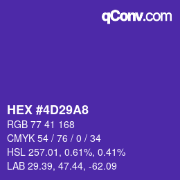 颜色代码: HEX #4D29A8 | qconv.com