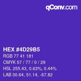 Color code: HEX #4D29B5 | qconv.com