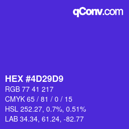 Color code: HEX #4D29D9 | qconv.com