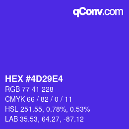 カラーコード: HEX #4D29E4 | qconv.com