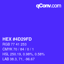 Color code: HEX #4D29FD | qconv.com