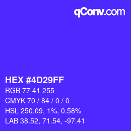 Color code: HEX #4D29FF | qconv.com