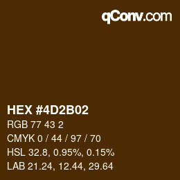 Color code: HEX #4D2B02 | qconv.com