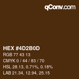 Color code: HEX #4D2B0D | qconv.com