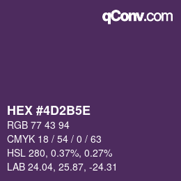 Code couleur: HEX #4D2B5E | qconv.com