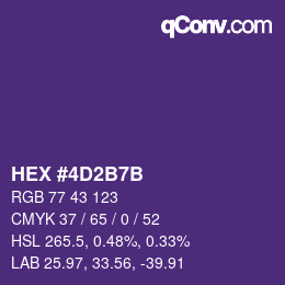 颜色代码: HEX #4D2B7B | qconv.com