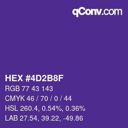 颜色代码: HEX #4D2B8F | qconv.com