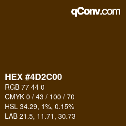 Farbcode: HEX #4D2C00 | qconv.com