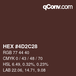 Farbcode: HEX #4D2C28 | qconv.com