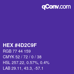 Color code: HEX #4D2C9F | qconv.com