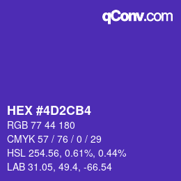 Color code: HEX #4D2CB4 | qconv.com