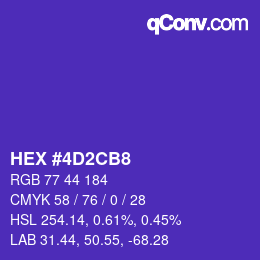 Color code: HEX #4D2CB8 | qconv.com