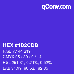 カラーコード: HEX #4D2CDB | qconv.com