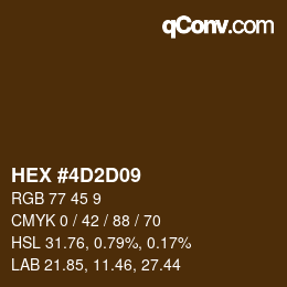 Color code: HEX #4D2D09 | qconv.com