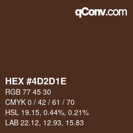 Color code: HEX #4D2D1E | qconv.com