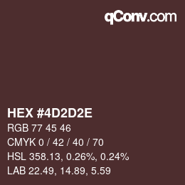 Color code: HEX #4D2D2E | qconv.com