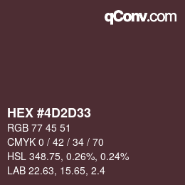 Color code: HEX #4D2D33 | qconv.com
