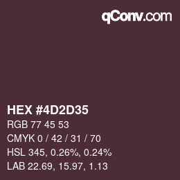 Color code: HEX #4D2D35 | qconv.com