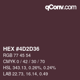 Color code: HEX #4D2D36 | qconv.com