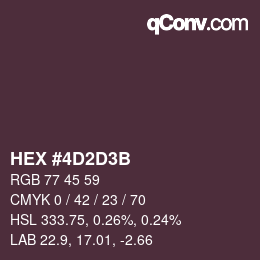 Color code: HEX #4D2D3B | qconv.com