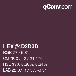 Color code: HEX #4D2D3D | qconv.com