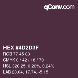 Color code: HEX #4D2D3F | qconv.com