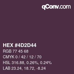 Color code: HEX #4D2D44 | qconv.com