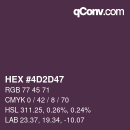 Color code: HEX #4D2D47 | qconv.com