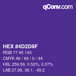 Farbcode: HEX #4D2D8F | qconv.com
