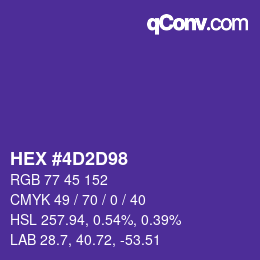 Color code: HEX #4D2D98 | qconv.com