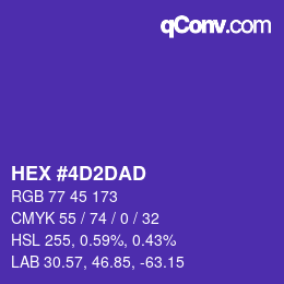 Color code: HEX #4D2DAD | qconv.com