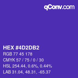 カラーコード: HEX #4D2DB2 | qconv.com