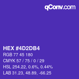 颜色代码: HEX #4D2DB4 | qconv.com