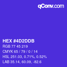 Color code: HEX #4D2DDB | qconv.com