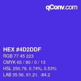 Color code: HEX #4D2DDF | qconv.com