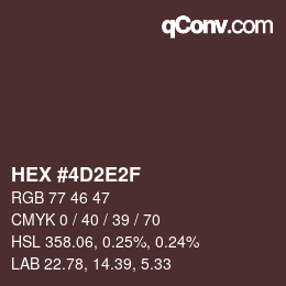 Color code: HEX #4D2E2F | qconv.com