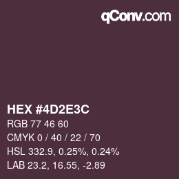 Color code: HEX #4D2E3C | qconv.com
