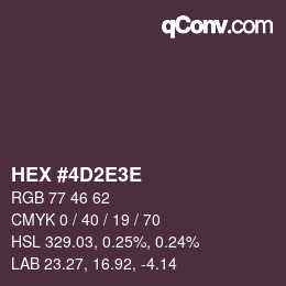 Color code: HEX #4D2E3E | qconv.com