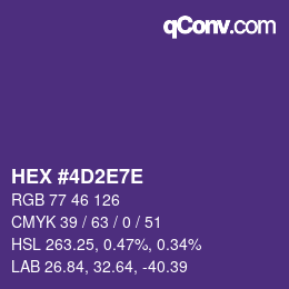 Color code: HEX #4D2E7E | qconv.com
