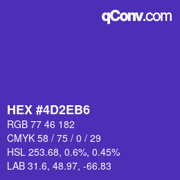 Farbcode: HEX #4D2EB6 | qconv.com