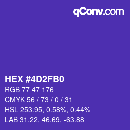 カラーコード: HEX #4D2FB0 | qconv.com