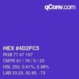 カラーコード: HEX #4D2FC5 | qconv.com