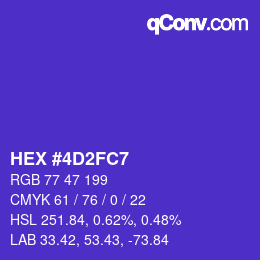 Color code: HEX #4D2FC7 | qconv.com