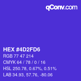 Color code: HEX #4D2FD6 | qconv.com