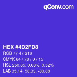 Color code: HEX #4D2FD8 | qconv.com