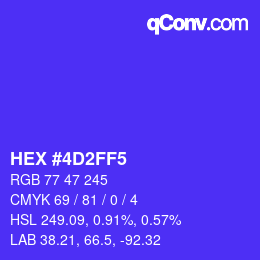 Color code: HEX #4D2FF5 | qconv.com