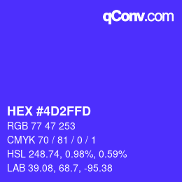 Color code: HEX #4D2FFD | qconv.com