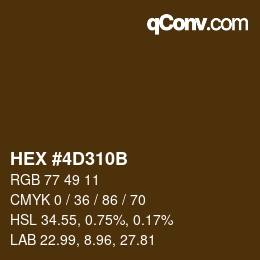 Color code: HEX #4D310B | qconv.com