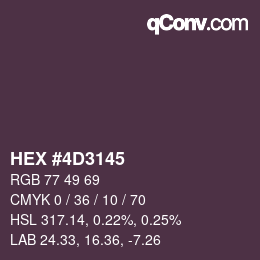 カラーコード: HEX #4D3145 | qconv.com